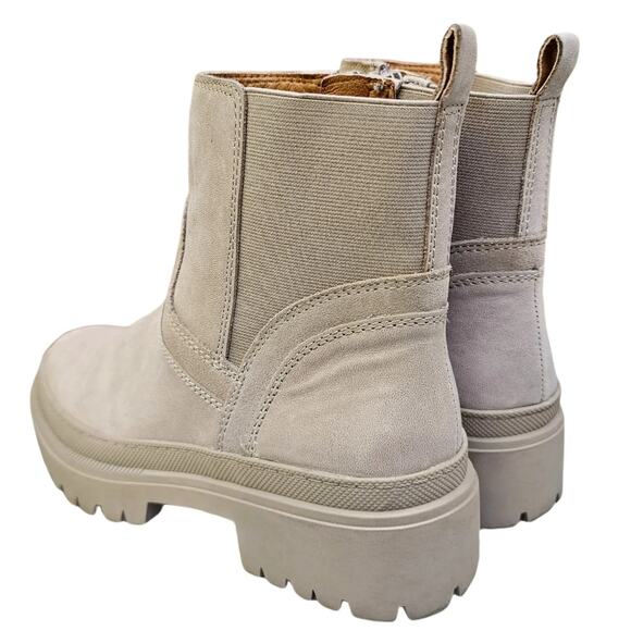 Lug Sole Chelsea Boots Tan Leather Lucky Brand Eabile Size 8 Chunky Platform - Picture 4 of 13